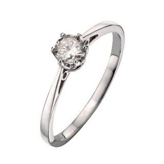 Romantischer 925 Sterling Silber Solitär Verlobung Damen   Diamant