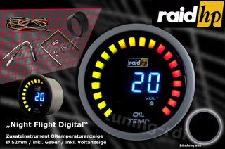 RAID HP ÖLTEMPERATURANZEIGE NIGHT FLIGHT DIGITAL BLAU