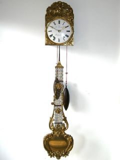 XL Comtoise Wanduhr Pendeluhr Frankreich  ANTIK  Pendule Wall Clock