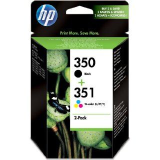 HP SD412EE 350/351 Tintenpatrone schwarz und dreifarbig Schwarz 200