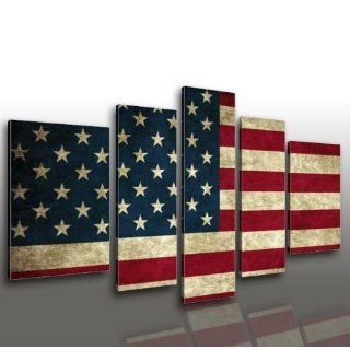 Druck auf Leinwand 063 USA Fahne Flag 170x100 cm Fertig auf Keilrahmen