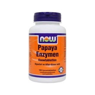 Papaya Enzyme 180 Lutschtabletten NOW Lebensmittel