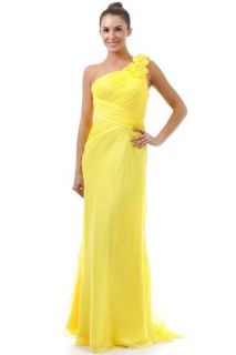 New Greek Goddess Gown One Shoulder Long Dress in Yellow, Royal Blue