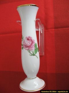 Fürstenberg Vase Blumenvase Rose Goldrand Porzellan weiß 2274