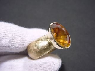 Imposanter 22,9 ct. orangen Citrin Ring Gold 585