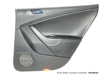 VW Passat 3C Türverkleidung Türpappe Leder schwarz hinten rechts