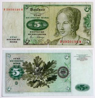 DM Deutsche Mark Banknote Schein von 1980 Ro 855 / 285 Serie B