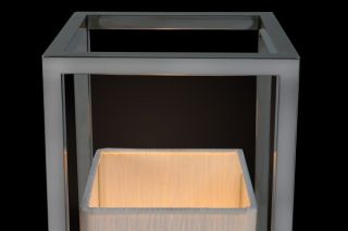 Stehlampe Stehleuchte Lampe CUBO weiß 125 cm Chrom Plissee NEU