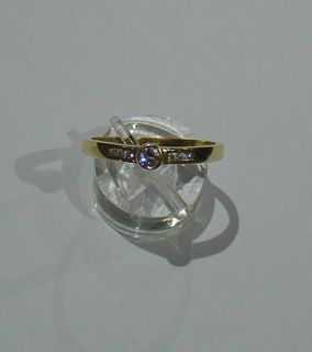 585 Gelbgold Halbmemory Memory Memoire Ring Brillantring 7 Diamanten