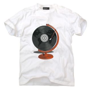 GLOBAL VINYL PLAYER WORLD BeAT DJ 1210 Disko Mens T Shirt (M, white