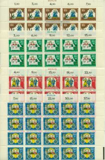 Briefmarken Bogenteile Berlin Mi Nr 295   298 Randzudruck Berlin
