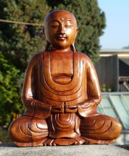 Sehr schöner BUDDHA Meditation Mönch HOLZ BUDDA Feng Shui 287