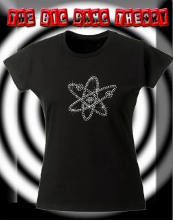Strass T Shirt The Big Bang Theory , Logo Strass silber matt