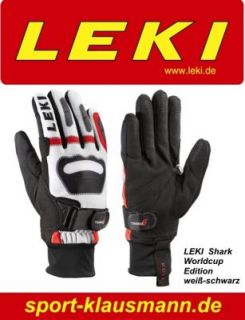 Leki Shark Worldcup Edition Langlauf Handschuhe, weiß schwarz