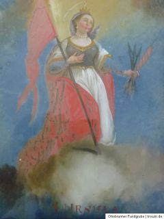 Alpenländisches Hinterglasbild Hinterglasmalerei Heilige Ursula von