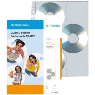 Herma 7685 CD/DVD Hüllen, 306,5 x 233, mm 5 Hüllen 