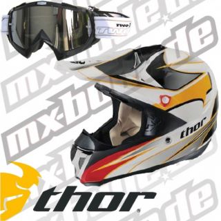 THOR Force Helm weiss schwarz Größe S + Motocross Brille UVP 394