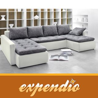Polsterecke Chioma 324x201/169cm anthrazit weiß Couch Sofa