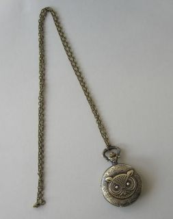 Uhr Taschenuhr Kette Uhrenkette Eule Eulenkette Retro Vintage owl