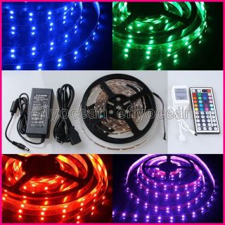 5M SMD 5050 LED Lichtleiste 150 LEDs RGB Controller 44 +3A Adapter