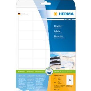 Herma 4200 Etiketten Premium A4 48.3 x 33.8 mm Papier matt 800 Stück