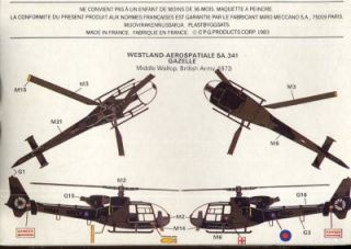 Airfix British Army SA.341 Gazelle Helicoptor Kit