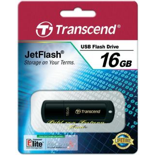 16GB USB STICK Transcend JetFlash 350 in Schwarz NEU OVP Fortuna
