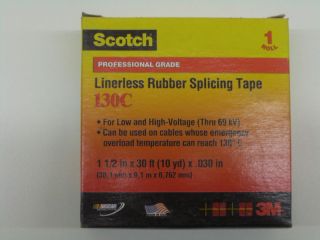3M Scotch 130C Rubber Splicing Tape 1 1/2 x 30