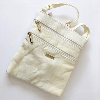 Handtasche/Umhänge /aus weißem, weichem Nappaleder