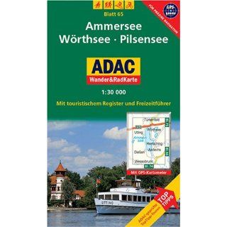 ADAC Wander  & RadKarte 65 Ammersee 1  30 000 Deutsche Alpen
