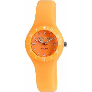 Excellanc Damenuhr Orange Analog Kunststoff Silikon Armbanduhr 