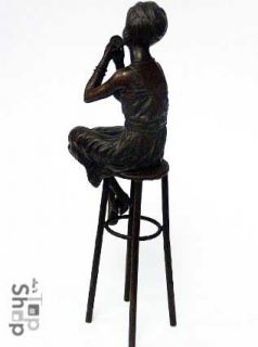 SCHMINKENDE ART DECO DAME Frau Bronze Bronzeskulptur Skulptur Figur
