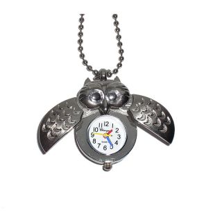 Neu Eule Taschenuhr Uhr Anhänger Kette Eulenuhr Owl Necklace