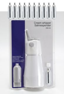Sahnespender 0,25 Liter Aluminium inkl. 11 Patronen Sahnesyphon