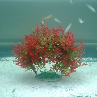 NEU 23cm Aquarium Fisch Kunstpflanze Wasserpflanze Aquarien DEKO Rot
