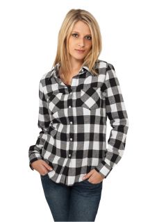 URBAN CLASSICS  Ladies Checked Flanell Shirt (black/white)   TB388