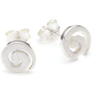 Vinani Ohrstecker Spirale gebürstet Sterling Silber 925 Ohrringe OSP