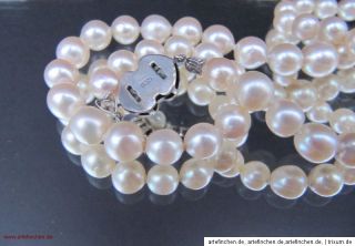 Schimmernde, changierende Perlenkette, Akoaperlen, echte Perlen