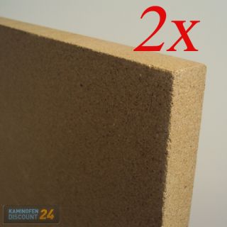 2x 25mm Vermiculite Platte 400 x 600 mm Schamotte Ersatz Vermiculit