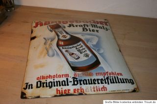 Orig.altes Emailschild Königsbacher Kraft Malz Bier um1925,selten
