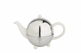Bredemeijer Teekanne Cosy weiss 0 5 l Teehaube Teapot Metallhaube