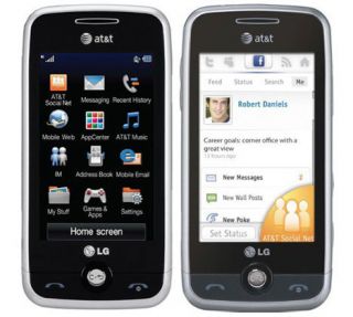Brand New LG Prime GS390 AT&T Cellular Go Phone Silver Touch Screen $