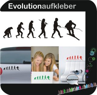 Ski Skifahrer Evolution Wandaufkleber Sticker Folie Wandtattoo