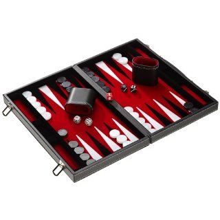 Philos 1730   Backgammon Filzinlet rot weiß schwarz, medium, Koffer