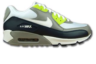 Nike Air Max 90 Grau/Weiss/Anthrazit/Neongrün Glattleder Neu Größen