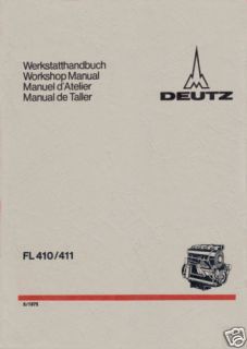Werkstatthandbuch Deutz Diesel Motor F1/2L 410/411 D/W.