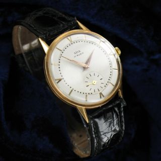 AVIA Dresswatch Vintage Herrenuhr in 18 Karat Gold schweizer