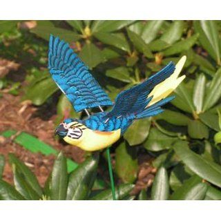 Windspiel Vogel blau mit beweglichen Flügeln ca. 23 cm H 80 cm aus