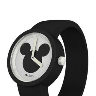 Clock Unisex Armbanduhr Disney Mickey Analog Silikon weiss schwarz