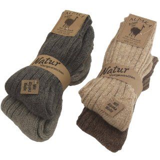 Paar sehr dicke flauschige warme Alpaka Socken   Reine Alpakawolle